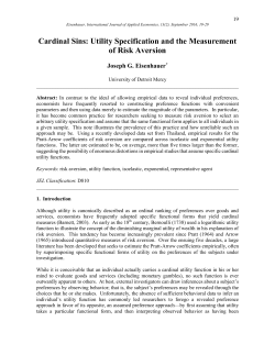 Cardinal Sins: Utility Specification and the Measurement of Risk
