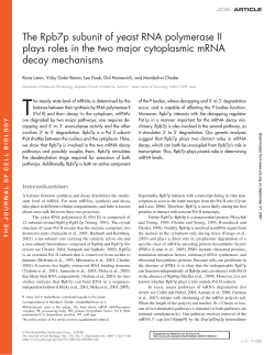 The Rpb7p subunit of yeast RNA polymerase II plays roles in the two