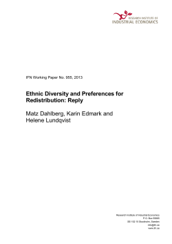 Ethnic Diversity and Preferences for Redistribution: Reply Matz