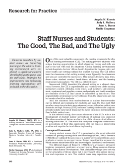 Staff Nurses and Students: The Good, The Bad, and The Ugly