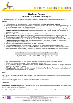 2017-21 Play Bowls Packages Terms and Conditions