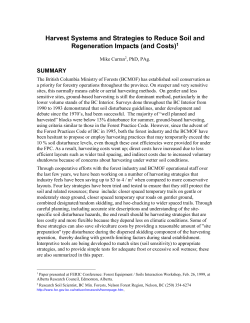 Harvesting Strategies to Reduce Logging Costs AND Protect the Soil