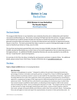 2016 Women in Law Hackathon The Results Report