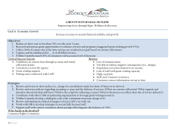 FY 2018 Strategic Plan GOAL OUTLINE