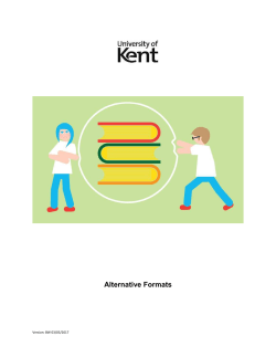 Alternative Formats - University of Kent