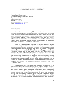 economics against democracy - Faculdade de Economia da