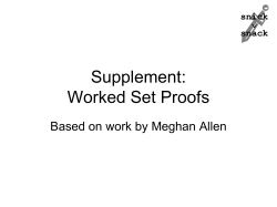 Supplement: Worked Set Proofs