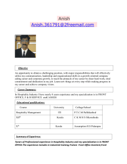 Anish  Objective An opportunity to