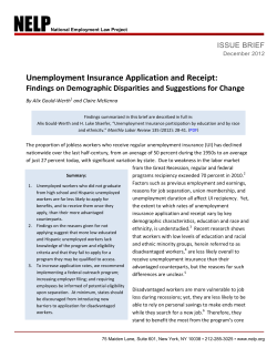 Unemployment Insurance Application and Receipt