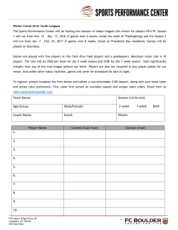 March 1, 2012 - Sports Performance Center