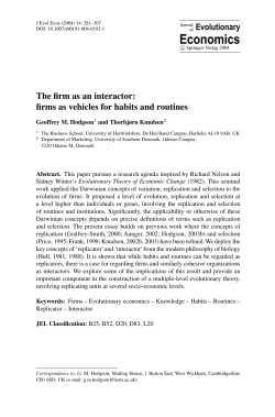 The firm as an interactor: firms as vehicles for