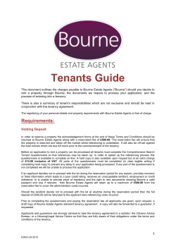 Tenants Guide - Bourne Estate Agents