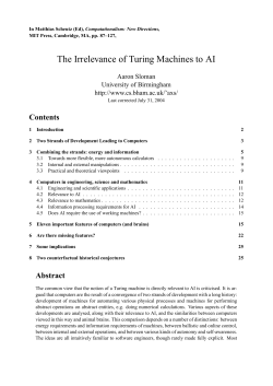 The Irrelevance of Turing Machines to AI