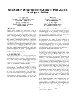 Identification of Reproducible Subsets for Data Citation, Sharing and