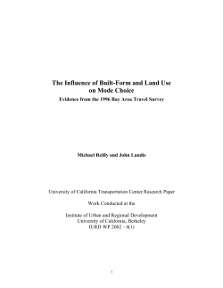 The Influence of Built-Form and Land Use on Mode Choice