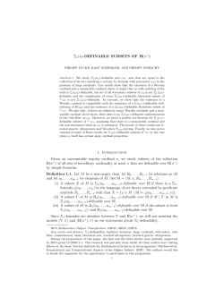 DEFINABLE SUBSETS OF H(&kappa;+)