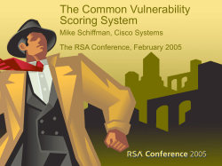 The Common Vulnerability Scoring System