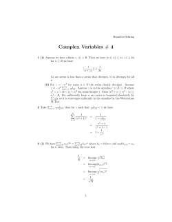Complex Variables # 4