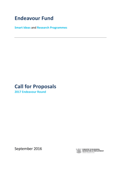 Endeavour Fund Call for Proposals
