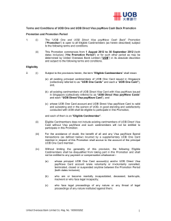 Terms and Conditions of UOB One and UOB Direct