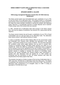 swiss cement plants and alternative fuels: a success story