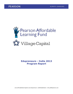 Edupreneurs - Pearson Affordable Learning Fund