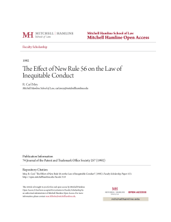 The Effect of New Rule 56 on the Law of Inequitable Conduct