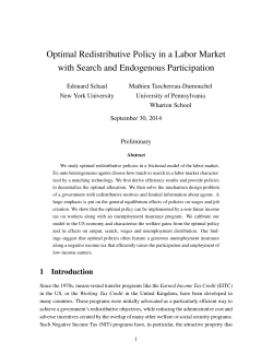 Optimal Redistributive Policy in a Labor Market with Search and