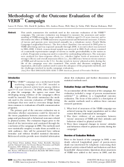 Methodology of the Outcome Evaluation of the VERB Campaign