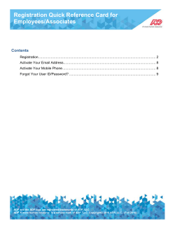ADP Registration for Employees/Associates