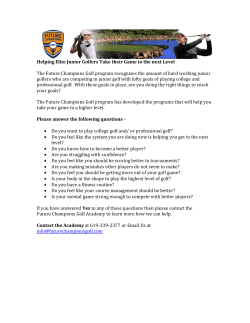 Helping Elite Junior Golfers Take their Game to the next Level The