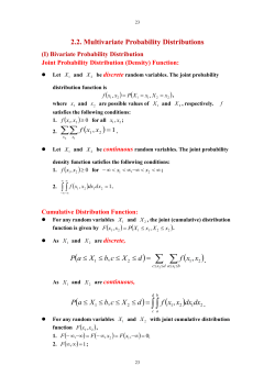 2.2 Multivariate Probability Distributions