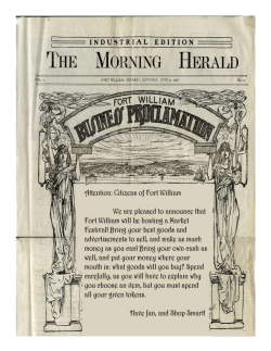 Fort William Market Festival: Activity Instruction &ldquo;Red&rdquo; You are a