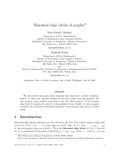 Binomial edge ideals of graphs - The Electronic Journal of