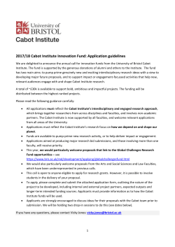 2017/18 Cabot Institute Innovation Fund