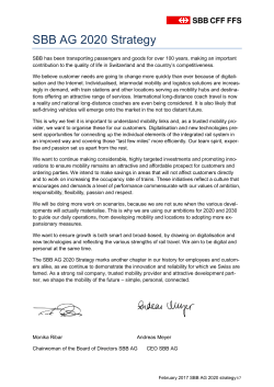 SBB AG 2020 Strategy