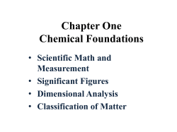 Chapter One Chemical Foundations Scientific Math and