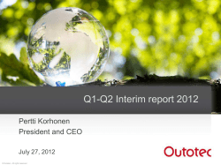 Q1-Q2 Interim report 2012