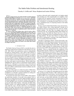 The Stable Paths Problem and Interdomain Routing