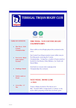 THIS WEEK - NSW COUNTRY RUGBY CHAMPIONSHIPS NEXT