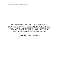 standard clauses for a personal dental services agreement