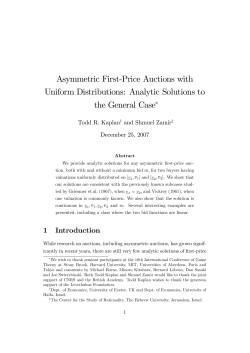 Asymmetric First#Price Auctions with Uniform Distributions