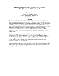 Public Relations/Communication Department Reporting: What