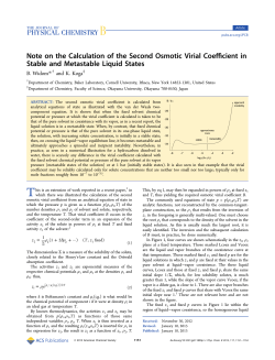 Note on the Calculation of the Second Osmotic Virial Coefficient in