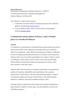 Communication and perceptions of fairness, a study of football