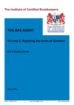the bas agent - Institute of Certified Bookkeepers