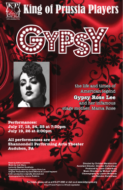 Gypsy Playbill - King of Prussia Players