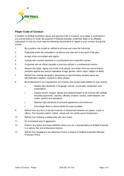 Player Code of Conduct