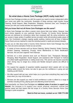 So what does a Home Care Package (HCP) really look like?