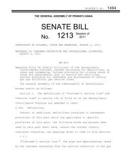 PRINTER`S NO. 1494 THE GENERAL ASSEMBLY OF